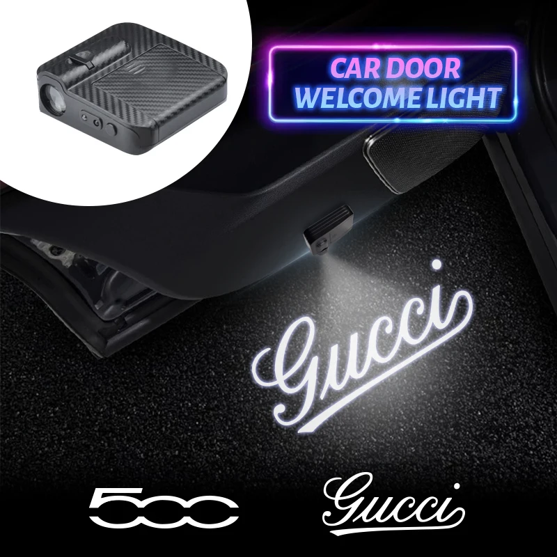 Led 500 Logo Car Door Luce Di Cortesia Proiettore Laser Lampada Di Benvenuto Per Fiat Linea Grande Punto Abarth 500X 500E 595 Concorrenza