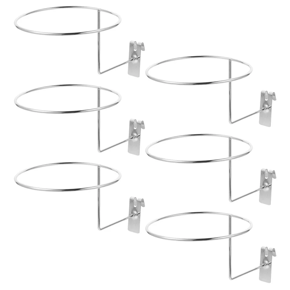 

6 Pcs Pegboard Hat Rack Holder Basketball Display Storage Stand Stainless Steel Organizer Frame