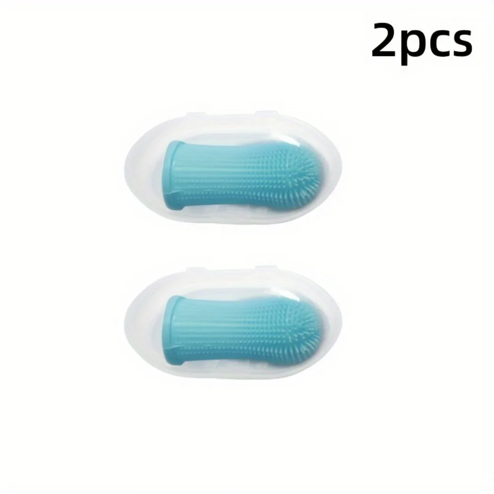 Dog Toothbrush 2Pcs Dog Toothbrush Nontoxic Silicone Dog Finger Toothbrush with Storage Case Cat Puppy for Teeth Cleaning dog toothbrush