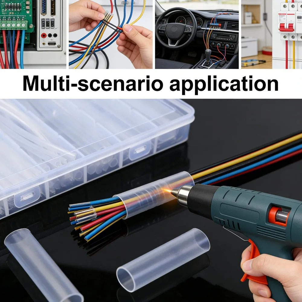 Transparent Heat Shrink Tube: Flexible Cable Sleeve and Wrapping Sheath, 1.5-13mm Diameter