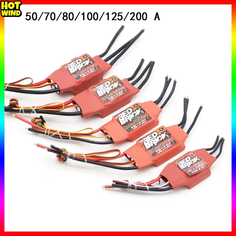 

Red Brick50a 70a 80a 100a 125a 200a High Voltage Water-cooled Electric Regulation Esc 6-10s Marine One-way