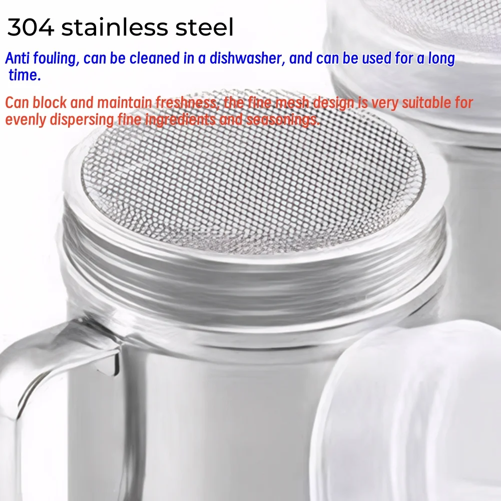 Steel Chocolate Sugar Shaker Cocoa Flour Coffee Sifter With Handle Coffee Stencils Template Strew Pad Duster Spray Cafe Accessor