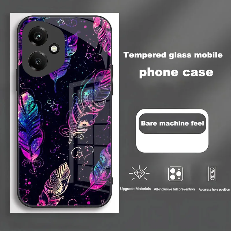 Enhanced Tempered Glass Shockproof Phone Case with Hard PC Back Cover and Bumper Protection