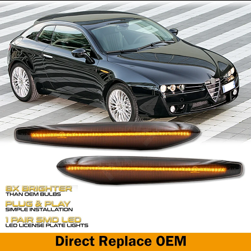 Led Dynamic Turn Signal Light Side Marker Blinker Indicator Lamp Repeater For Al