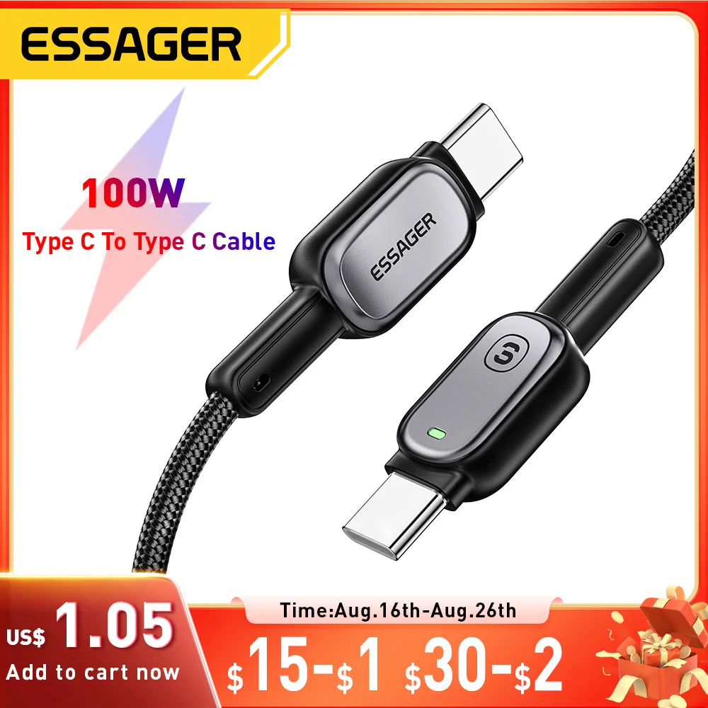 สายชาร์จ Type-C 100W รองรับ PD สำหรับ iPhone Samsung Huawei Macbook