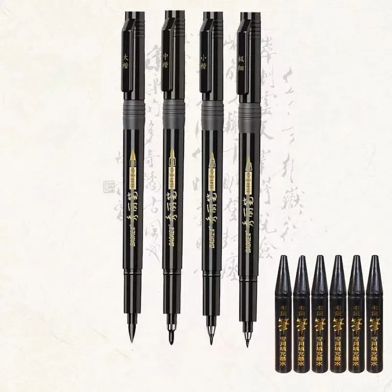 Artist Multi-Function Pens Comic Paintbrush 0.2mm-1.2mm Line Black Ink Fast Dry Student Writing Brush School Office Supply Gift