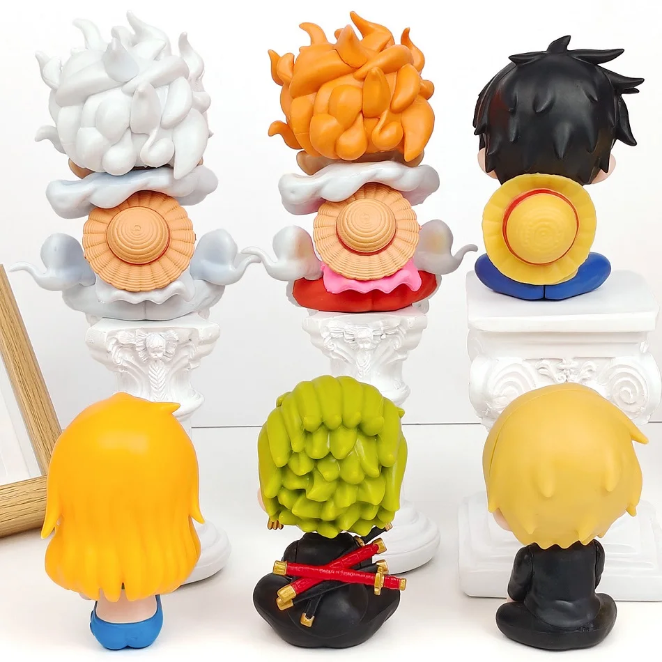 Q Version One Piece Nika Luffy Roronoa Zoro Nami Sanji Mini Figure