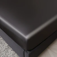 Summer Satin Waterproof Couple Bed Fitted Sheet Double Bed Sheets Mattress Cover Bed Linen Protector Queen King NO Pillowcase 2