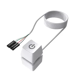 Blue LED Desktop Switch with 1.8m Extension Cable - 1.8m (WHITE)