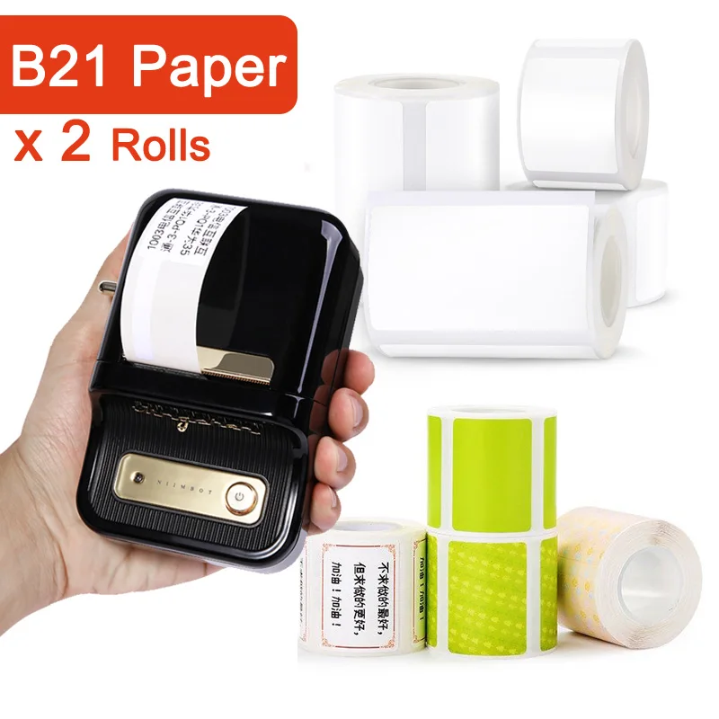 Niimbot B21 B203 B3s Multiple Sizes Blank White Transparent Thermal Label Sticker Waterproof Oil Resistant For Barcode Price Tag - Printer Paper - ...