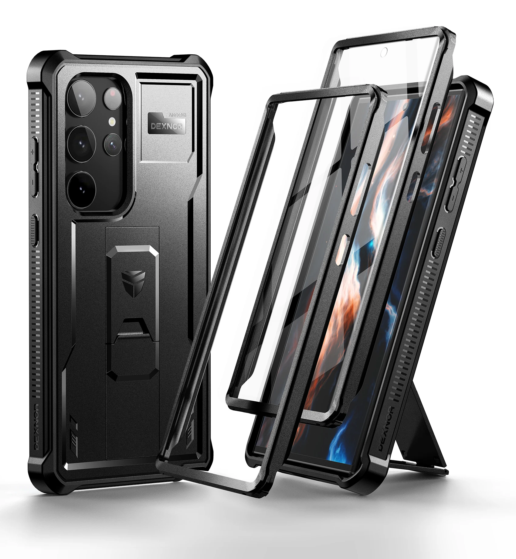 Heavy Duty Military Grade Protective Case with Built-in Screen Protector and Kickstand