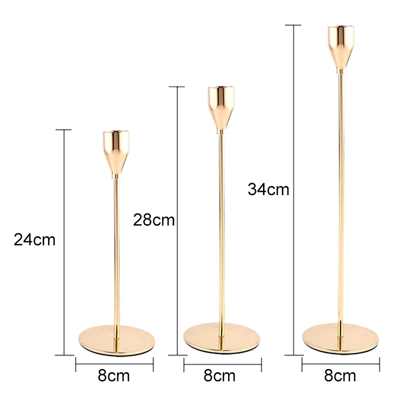 European Metal Candle Holder Candlestick Candelabra Vintage Wedding Decoration Home Living Room Decor candle holders