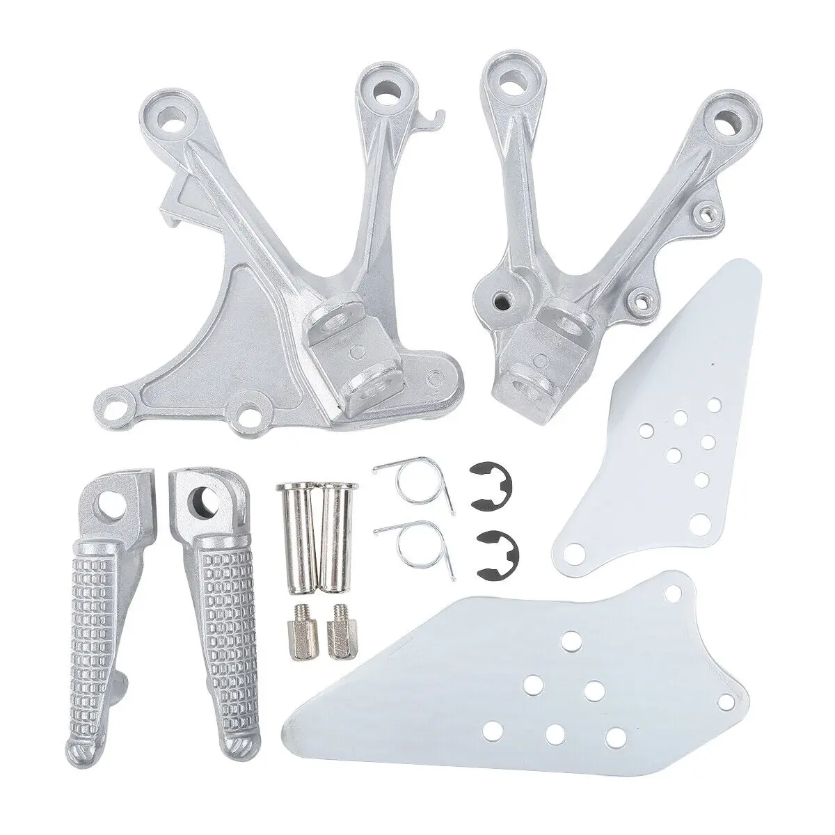Motorcycle Footrests Front Rider Foot Pegs Bracket Set For KAWASAKI ZX636 2005-2006 ZX6R 2005-2008