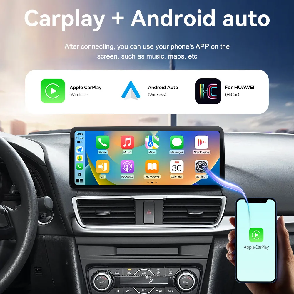 アテンザ　car playモニター　12.3インチ ca-ma44-070a 海外製12.3インチ アンドロイドナビ向け Atenza