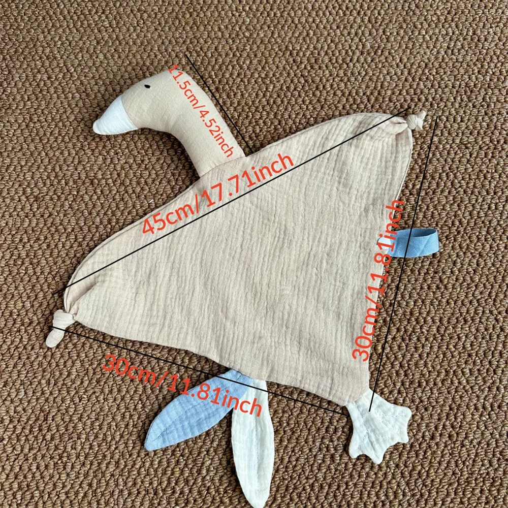 Cotton Muslin Baby Bibs Cute Goose Sleeping Dolls Newborn Soothe Appease Saliva Towel Toddlers Burp Cloth