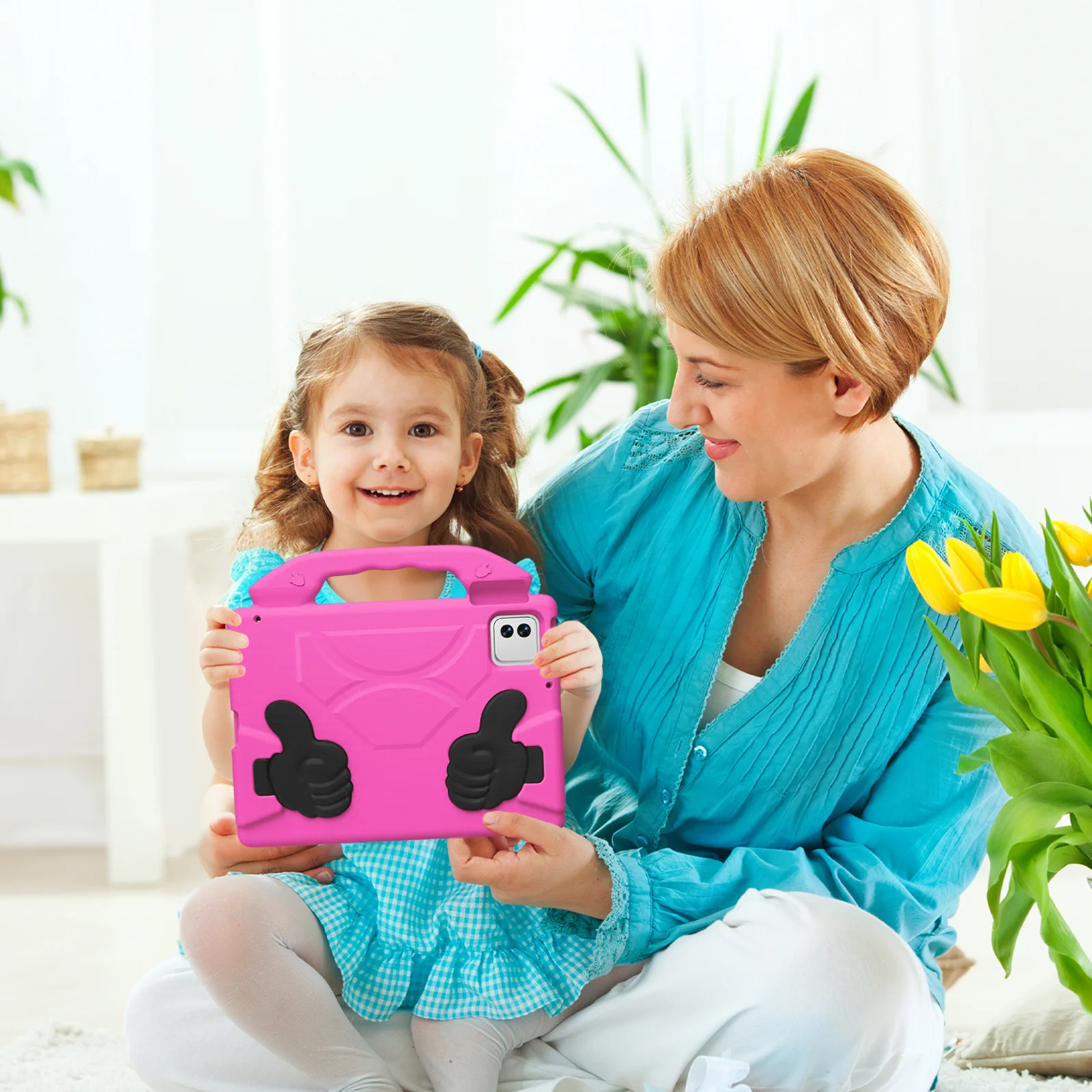 Children's Shockproof EVA Tablet Case with Handle and Stand - Lightweight and Durable
