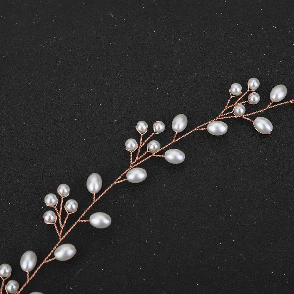 Pearl Headband Wedding Head Jewelry Silver Bridal Hair Accessories Gold Tiaras Bridesmaid Headpieces