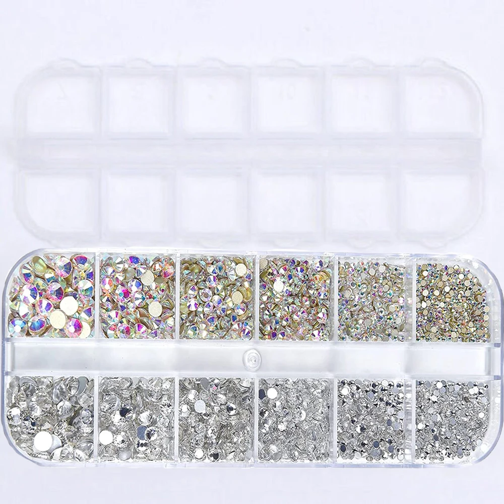 Deluxe Nail Art Rhinestones Kit with Storage Organizer for Stunning Holiday Designs