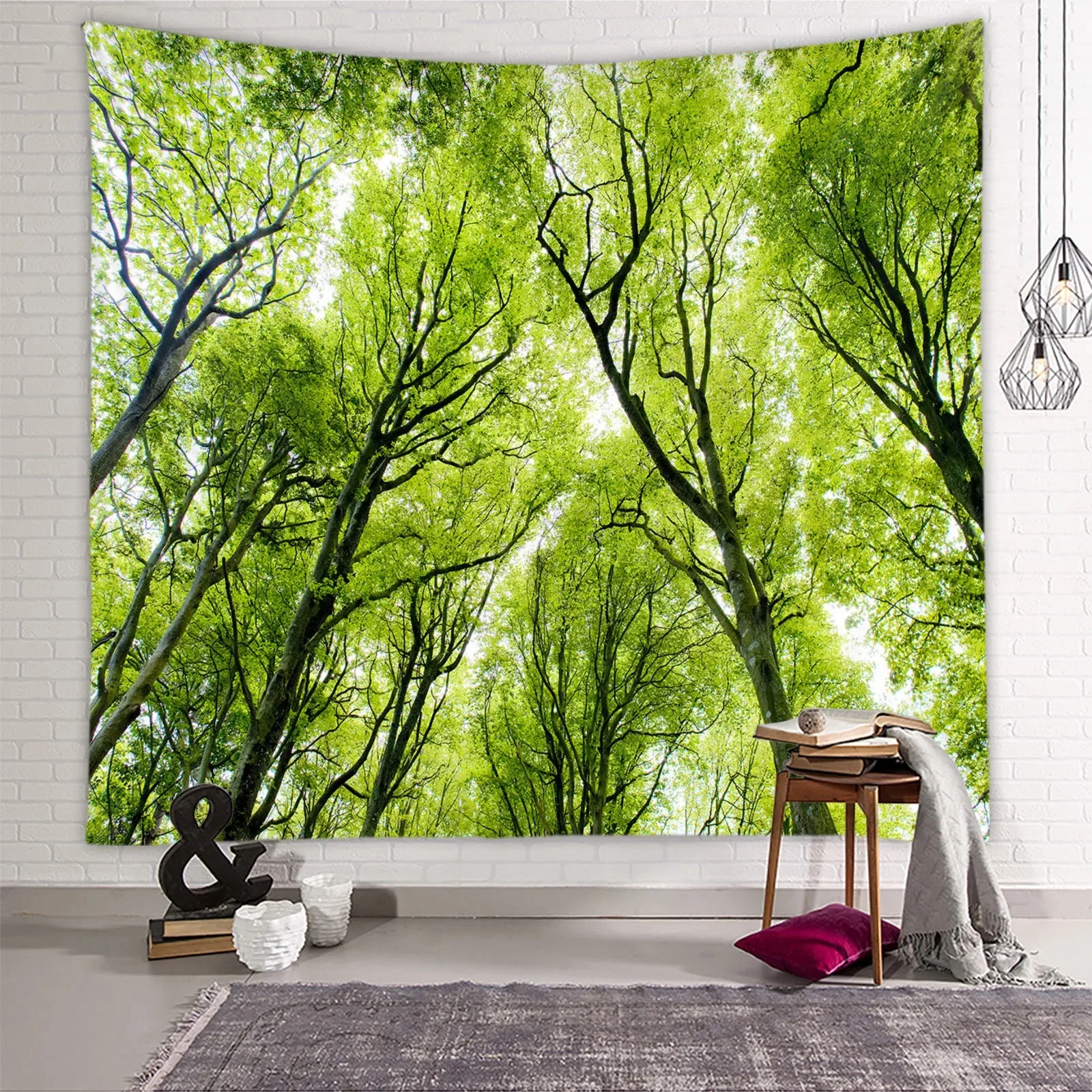 Forest tapestry natural scenery background cloth home decoration room bedroom living room wall hanging cloth