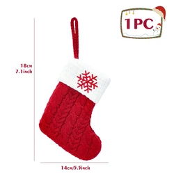 Festive Knitted Christmas Ornament Sock - Holiday Home Decoration and Gift (Snowflake)