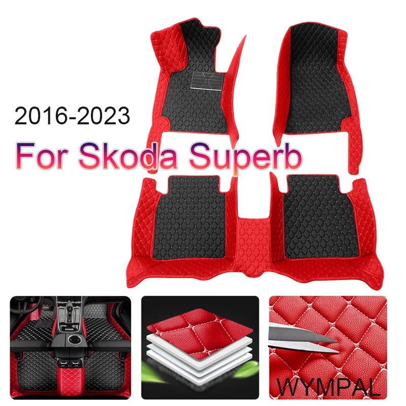 

Автомобильные коврики для Skoda Superb 2023 2022 2021 2020 2019 2018 2017 2016, аксессуары для салона автомобиля, водонепроницаемые коврики