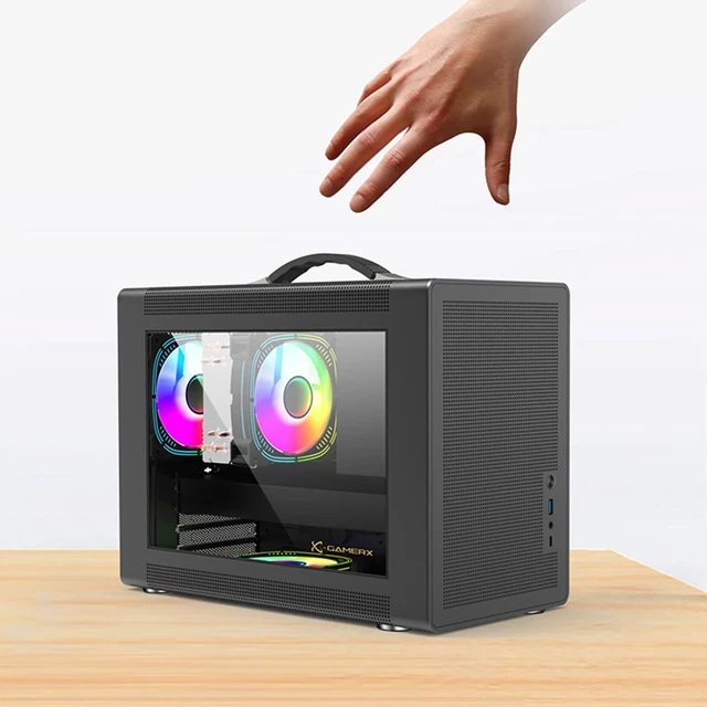 Power Train P60 ITX chassis desktop computer MATX desktop portable side-through host supports video card length 350MM 2
