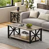 Farmhouse Style Center with Storage Shelf 39 Inch Space Saving Easy Assembly Gray Wash, Café Tables 2