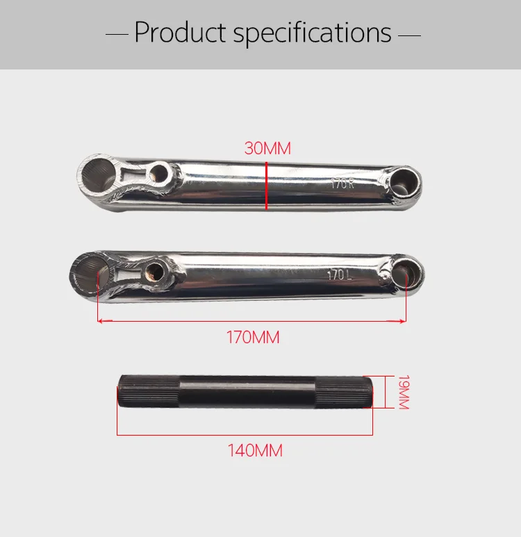 Description Picture 4 of itemBMX BIKE Crankarm 8800 CRMO 48T*19MM*170MMï¼›19MM Mid BB / Euro BB / Spanish BB / American BB 170MM ï¼› 9/16