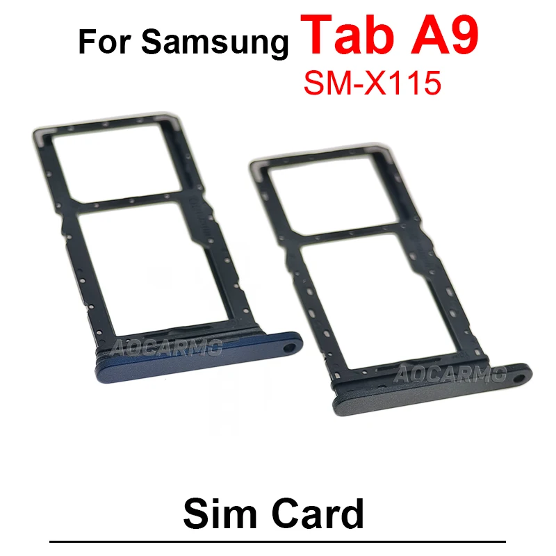 삼성 갤럭시 탭 A9 플러스 A9 + Sim 트레이 홀더 소켓 슬롯 SM- X210 X215 X216B X115 수리 부품에 대한 Sim 카드 교체 부품