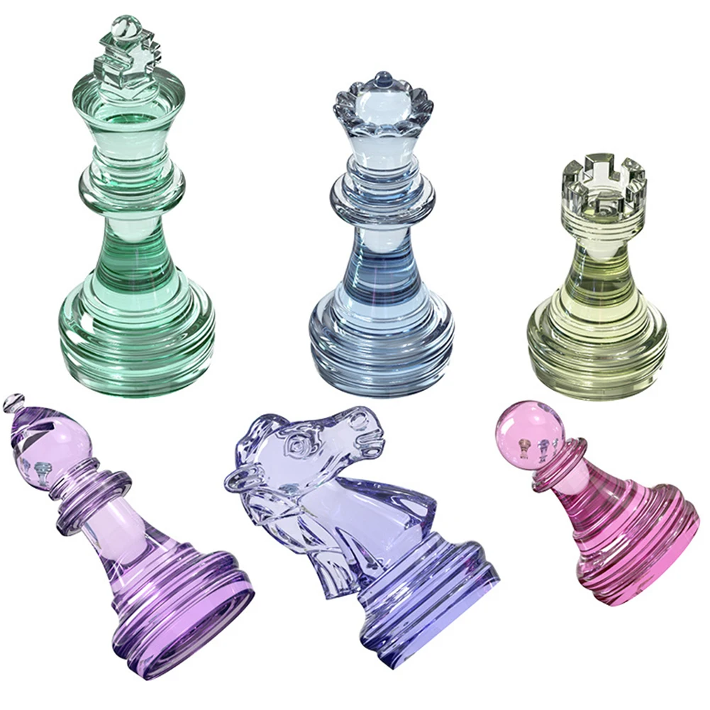 JFNHUTL Jeu d'échecs Pièces d'échecs peintes de manière vive