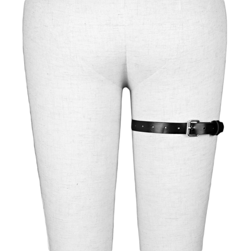 Street Punk Rock Handcrafted Leather Garters Belt Waist Chain Thigh High Suspenders Straps for Shorts Jeans Body Jewelry