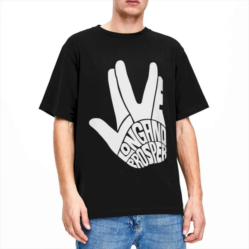 Мужская Женская рубашка со звездами, рубашка для процветания, одежда, хлопковая Футболка с вулкан салютом, одежда, Юмористическая футболка, все сезоны