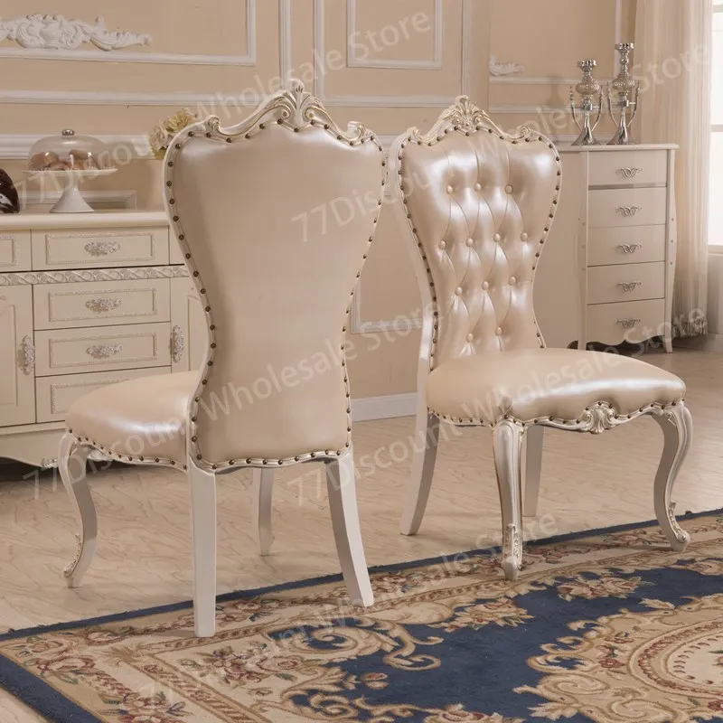 Description Picture 2 of itemLeather Beautiful Dining Chairs Nordic Luxury Designer Living Room Free Shipping Muebles Para El Hogar Home Furniture