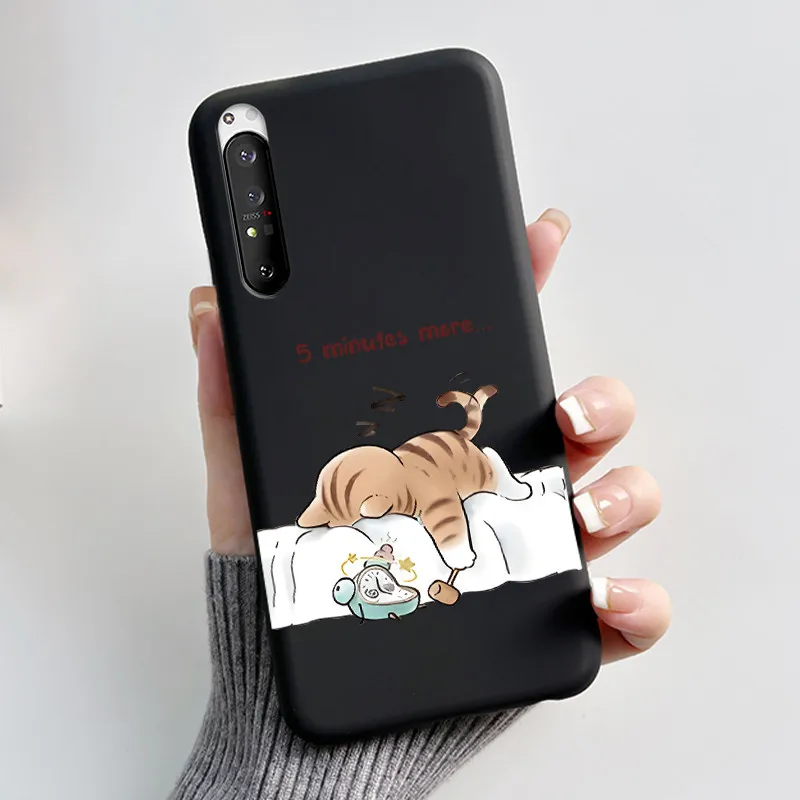 Luxury Cute Cat & Love Rabbit Black Silicone Soft Phone Case