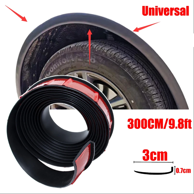 

9.8ft Universal Fender Flares Car Wheel Arches Wing Expander Arch Eyebrow Mudguard Lip Kit Protector Cover Mud Guard Accessories