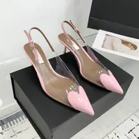 2025 New Style Fashion Heart-shaped Patched Pumps Transparent Platform Pointed-Toe High Heels Evening Shoes - Image 6