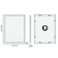 LED Light Bathroom Mirror Illuminated Wall Mounted Vanity Makeup Anti-Fog Rectangle 3 Colors Touch Light - Image 4