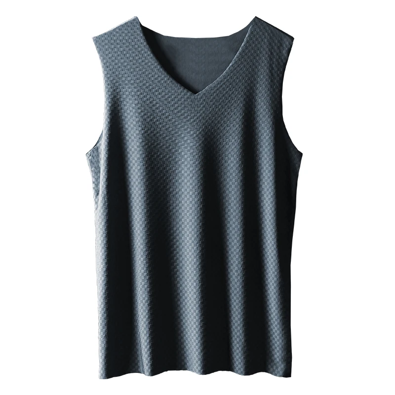 5 قطعة سترة رجالية من الحرير الجليدي بدون أثر قميص...