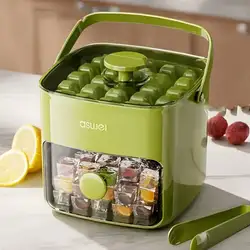 Large 48 - Grid Ice Cube Tray with Easy - Release Double - Layer Design - Food - Grade Plastic Storage (Green)