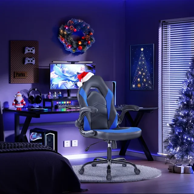 Computer Game Chair High Backrest，Ergonomic Office Seating，With Flip Armrest，Adult Wheeled Video Game Chair 6