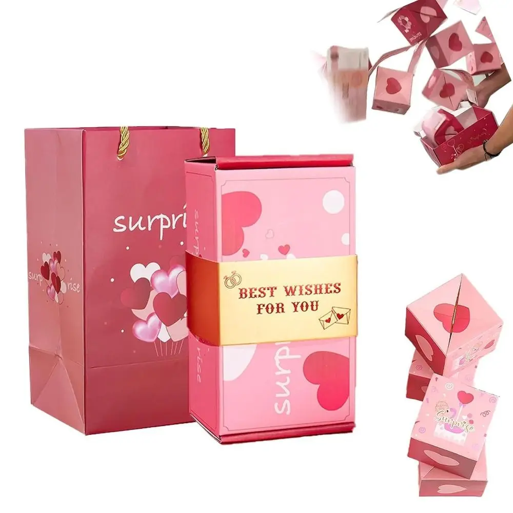 

Surprise Gift Box Pop-Up Explosion Gift Box DIY Photo Folding Bouncing Box Photo Album for Anniversary Valentine's Day Birthday