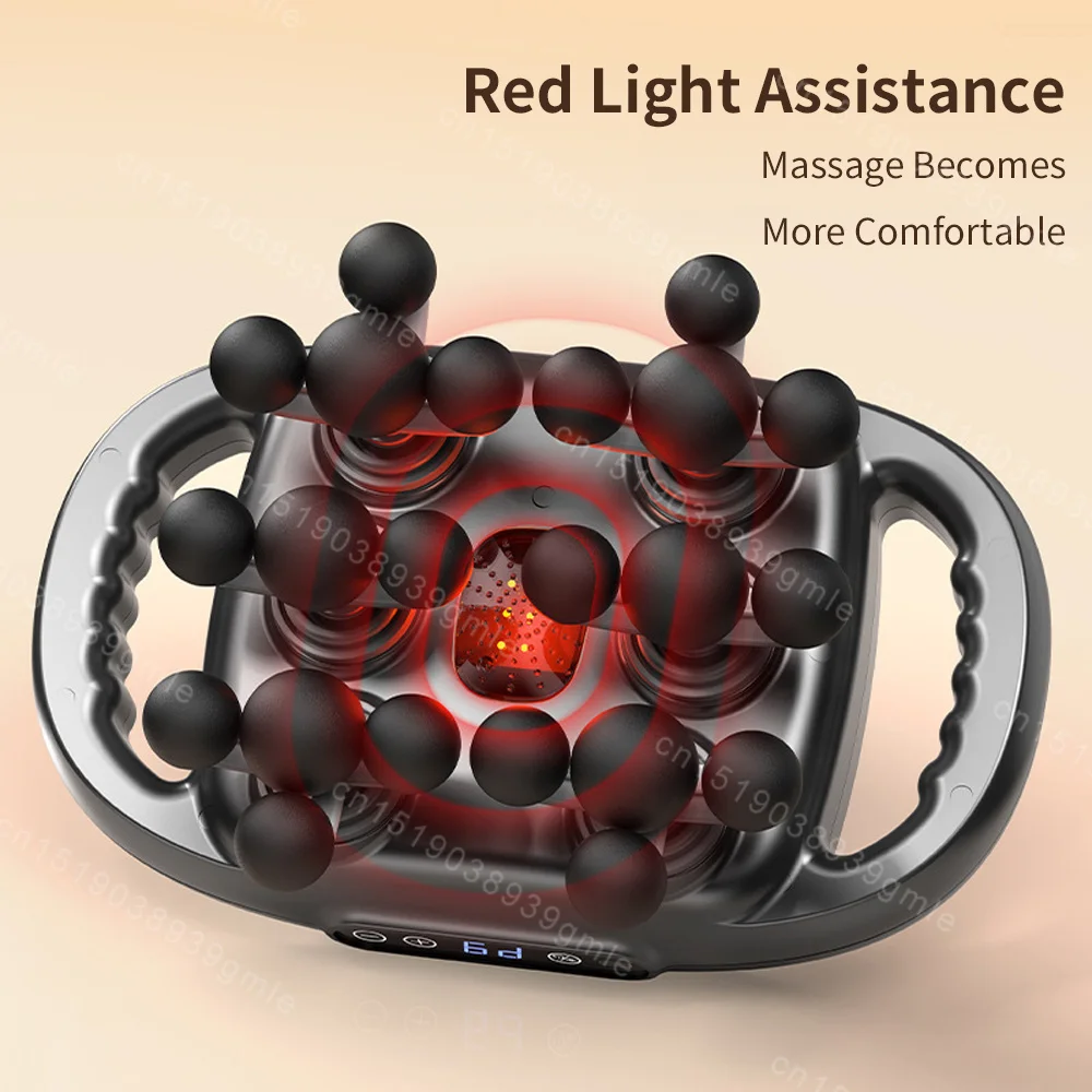 Gym Fitness Tool 22 Heads Electric Massager High Frequency Vibration Fascia Gun Body Relax Shaping Fitness Tool Arm Leg Back Red Light Massage