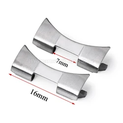 Elegant Curved End Metal Adapter for Stainless Steel Wristbands (16mm - 7mm)