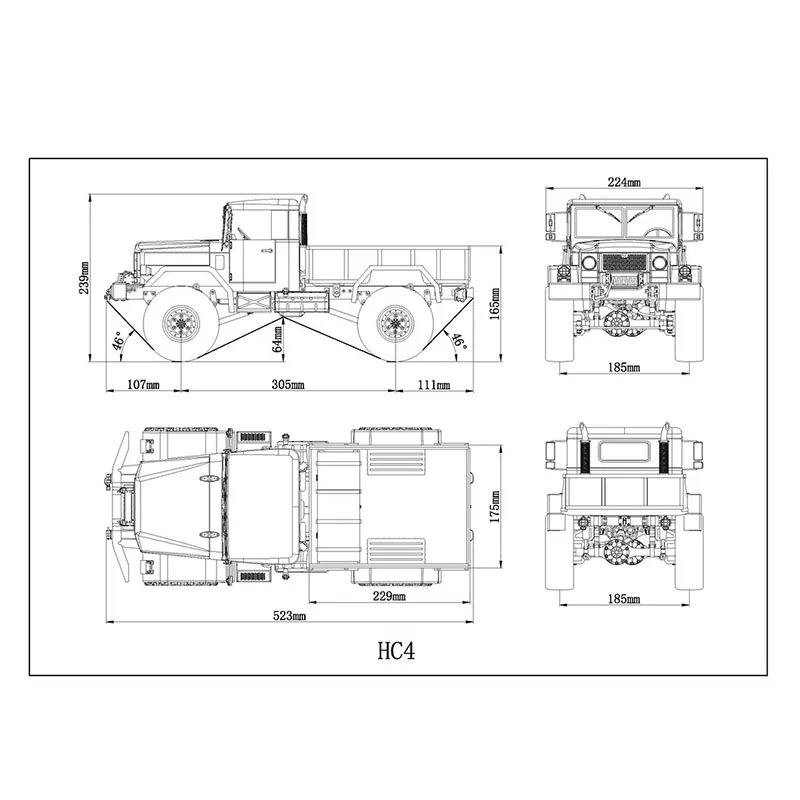 CROSSRC Car 1/10 HC4 4WD Off Road Military Truck Crawler KIT Model W/O Battery TH10479-SMT6 6