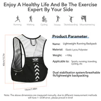 Ultra Light Backpack Running Backpack 5L Running Hydration Backpack Hiking Marathon Running Bag 2L Water Bag 500ML Water Botte 2