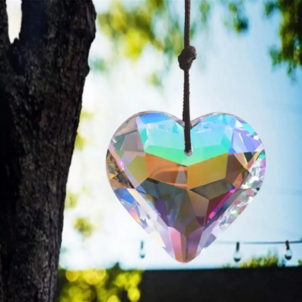 Sun Catcher Hanging Decor Faux Crystal Heart Shape Hanging Pendant for Home sun catcher crystal pendant sun catchers window ornament