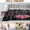 Gift for Mom Personalized Soft Linen Blanket Flower Butterfly Blanket Mother's Day Birthday Family Holiday Gift 4