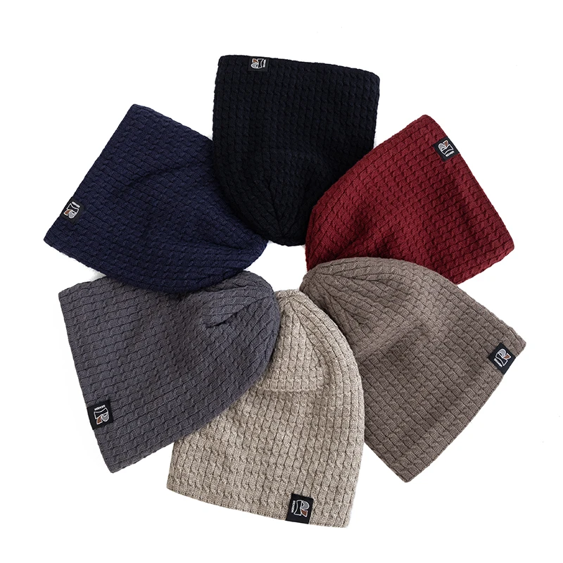 Unisex Winter Hats Fashion Slouchy Beanie Hat Fleece Lined Warm Knitted Hats Men Women Letter Label Ski Sports Cap