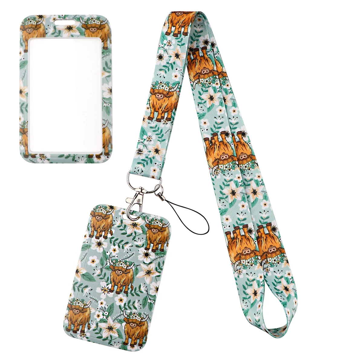 Animal Yak Lanyard For Keys Chain ID Credit card Cover Pass Mobile Phone Charm Neck Straps ID Badge Holder Key for Women er2013 vintage heart lanyard keychain id credit card cover pass mobile phone charm neck straps badge holder key holder accessory