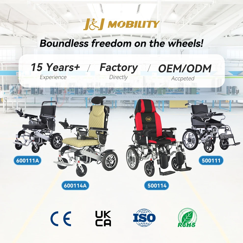 Lightweight Carbon Steel Electric Wheelchair, Foldable Medical Travel Electric Wheelchair 50156-L187